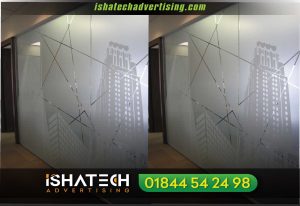 Read more about the article Clear Frosted Glass Stickers for IshaTech Advertising