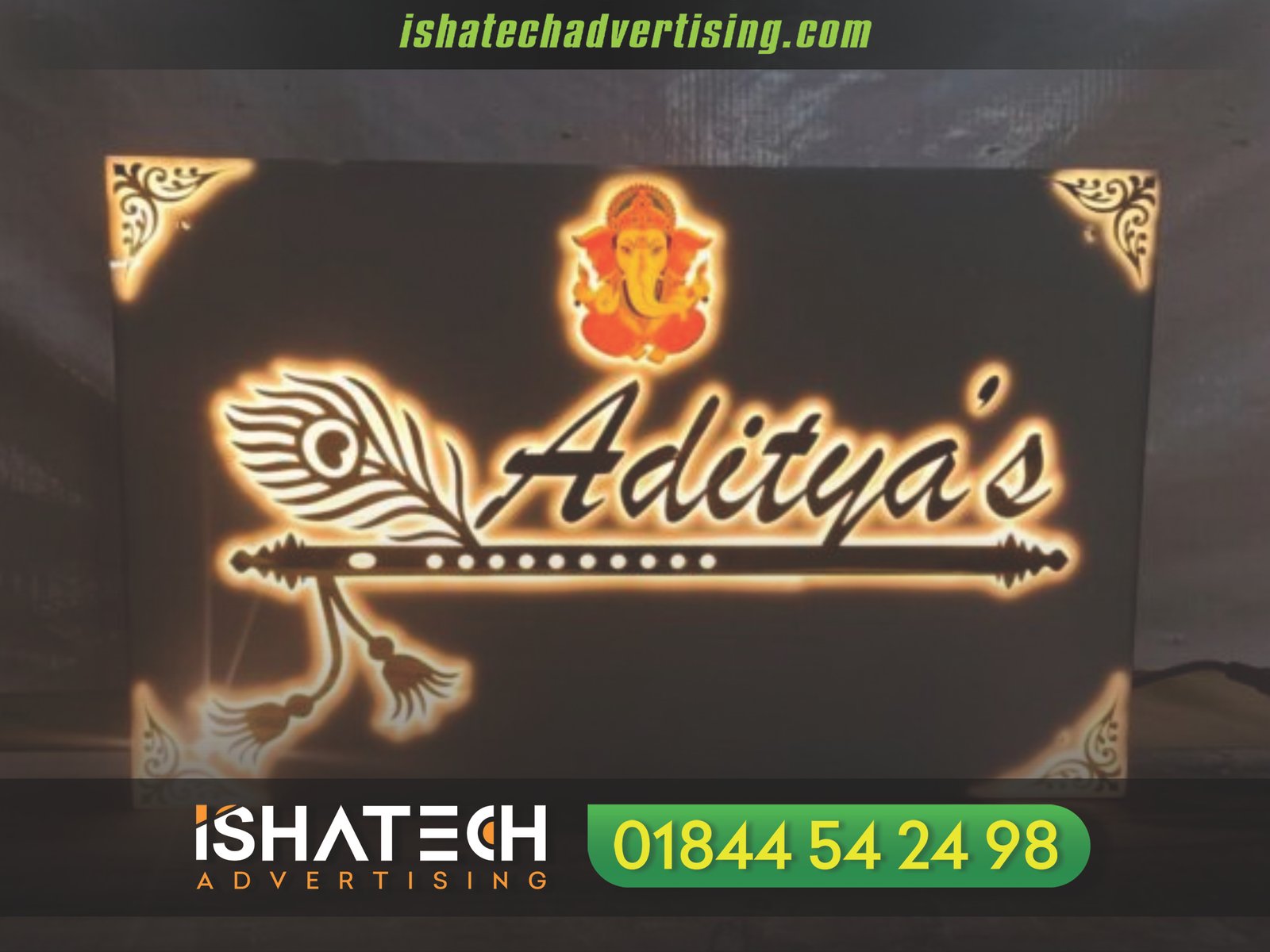 LED Edge Glow Name Plate