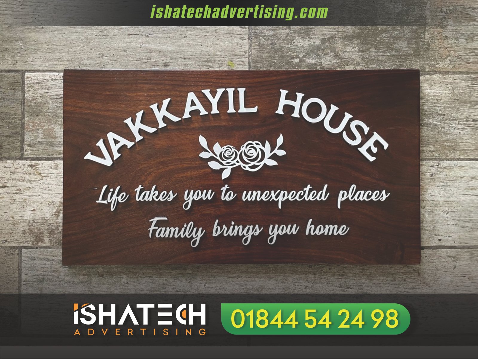 Wooden Rustic Name Plate